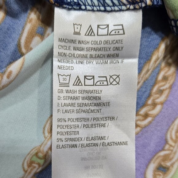 Bob Mackie Wearable Art Multicolor Chain Stripe Liquid Knit Top Colorful Unique - Picture 8 of 8